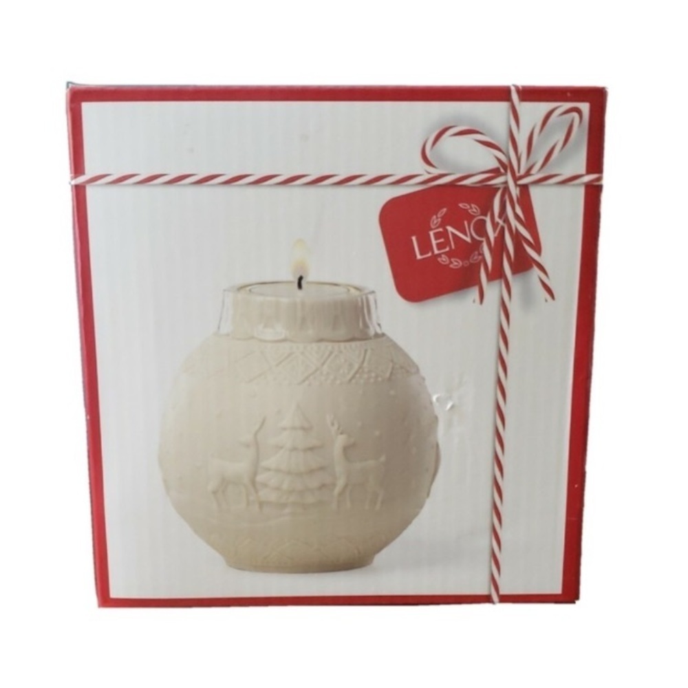 🆕 LENOX Ornamental Glow Nordic Votive With Tealight, deer design 🦌 NIB 🎁